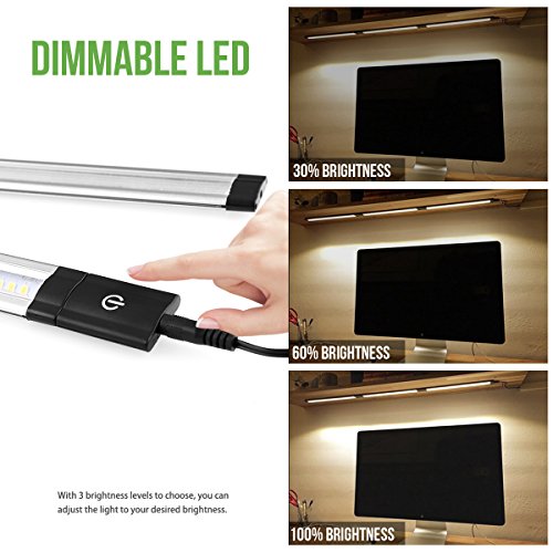 Lighting EVER Pack de 6 Luces LED 24W = 48W Fluorescente, 1800 Lúmenes, Accesorios Incluidos para Armario Vitrina Encimera, Blanco Cálido