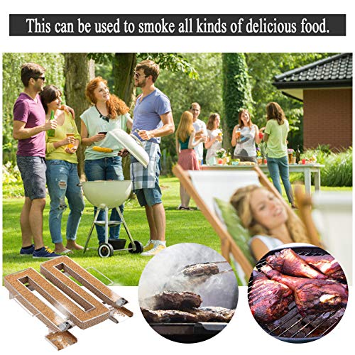 LIHAO Generador de Humo Frío Cocina Ahumador de Acero Inoxidable para Barbacoa Carne Pescado (con Forma de M)