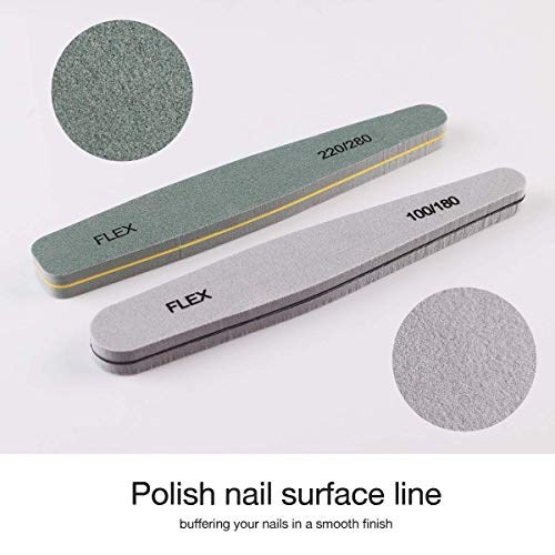 Lima De uñas Profesional Gel Acrílico Limas uñas 100/150/180/220/240/280/1000/4000 grit Bloque de pulido Doble cara papel de lija esmerilado Pulido Manicura 6 Piezas