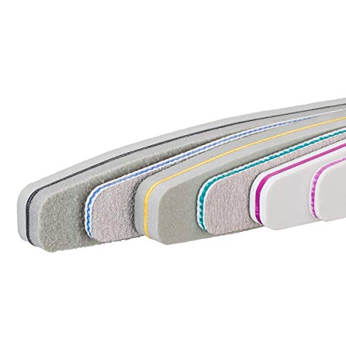 Lima De uñas Profesional Gel Acrílico Limas uñas 100/150/180/220/240/280/1000/4000 grit Bloque de pulido Doble cara papel de lija esmerilado Pulido Manicura 6 Piezas