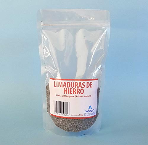 Limaduras de Hierro Puro. Máxima Pureza. Tamaño grano nominal 0,4mm (1Kg)