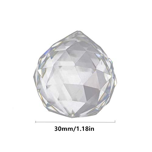 Limeow Cristal de la Ventana Prismas Bola Cristal Transparente facetado Bola de Cristal Prismas Bola de Cristal Arcoíris 30 mm para Ventanas Feng Shui o decoración en hogar Bodas y Fiestas 10 Piezas