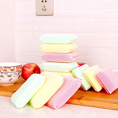Limeow Estropajos Cocina antibacterianos Doble Estropajo no Olor Cepillo Esponja limpiadora para Platos Esponja de lufa para Lavar Platos Esponjas Limpieza Multiusos Baños y Cocinas 6 pcs