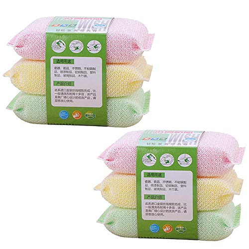 Limeow Estropajos Cocina antibacterianos Doble Estropajo no Olor Cepillo Esponja limpiadora para Platos Esponja de lufa para Lavar Platos Esponjas Limpieza Multiusos Baños y Cocinas 6 pcs