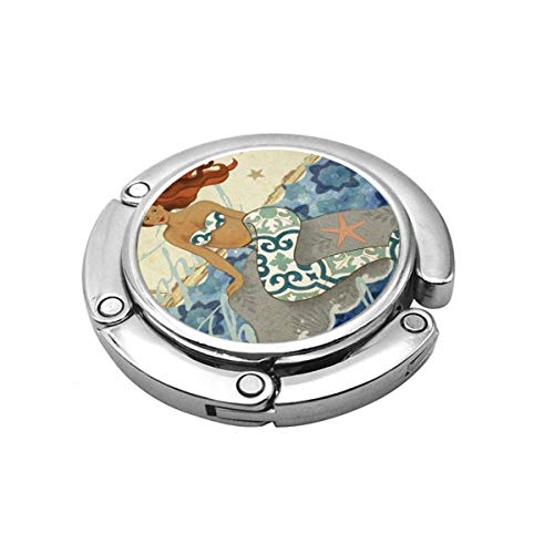 Lindo colgador plegable para mesa,Gancho personalizado para coche sirena en las rocas