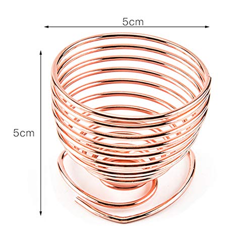LINVINC Taza de Huevo de Metal - Spiral Juego de Hervido Hueveras para Huevos de Cocina y Desayuno, Plateado, Oro Rosa, Oro
