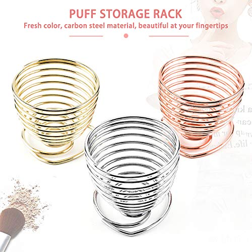 LINVINC Taza de Huevo de Metal - Spiral Juego de Hervido Hueveras para Huevos de Cocina y Desayuno, Plateado, Oro Rosa, Oro