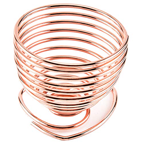 LINVINC Taza de Huevo de Metal - Spiral Juego de Hervido Hueveras para Huevos de Cocina y Desayuno, Plateado, Oro Rosa, Oro