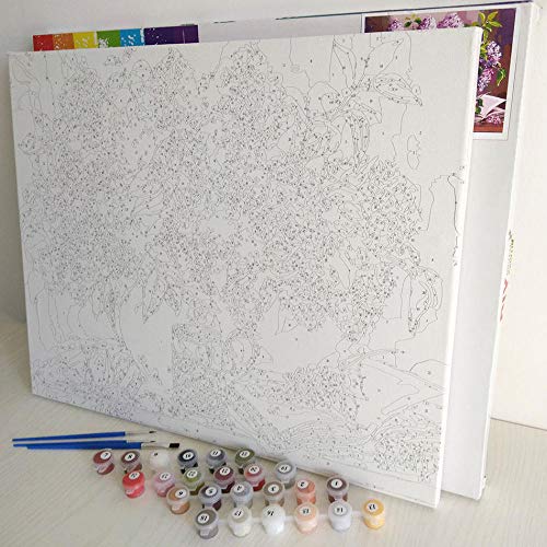 LINXIJH DIY Pintura Al Óleo Lienzo Osito Pintar por Numeros para Adultos Niños Pintura por Números con Pinceles Y Pinturas Para16X20 Pulgadas (40X50 Cm)(No Frame)