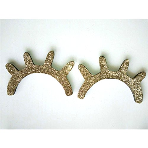 LIOOBO 1 Par 3D Pegatinas Pared Pestañas Ojos Cerrados Decoraciones de Pared de Madera Etiqueta de Pared (Dorado)