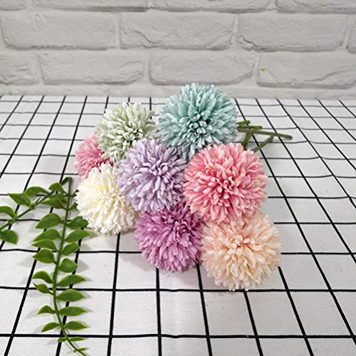 LIOOBO Taller de Flores de Hortensia Artificial con pétalos de Seda para la decoración de Fiestas Paquete Blanco de 6