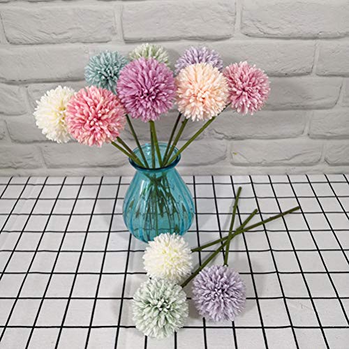 LIOOBO Taller de Flores de Hortensia Artificial con pétalos de Seda para la decoración de Fiestas Paquete Blanco de 6