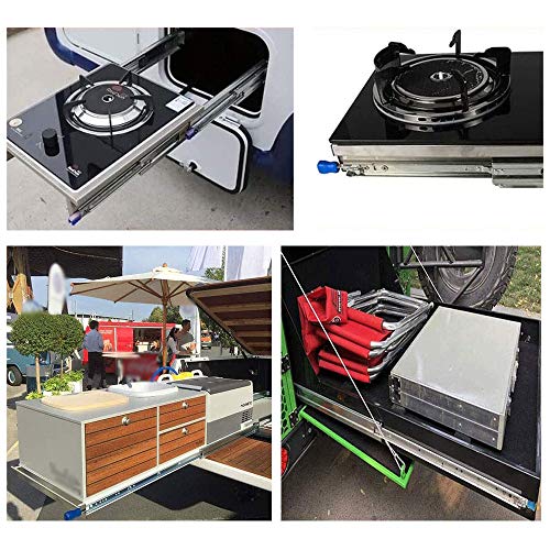 LiQJ Guías para Cajones Corredores De Cajón De Extensión Completa con Cojinete Deslizante De Alta Resistencia, 120kg, 1 Par (2 Piezas), Varias Longitudes