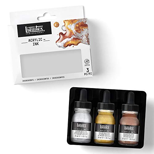 LIQUITEX Pintura acrílica, Color:, Iridiscentes, 3 x 30 mL
