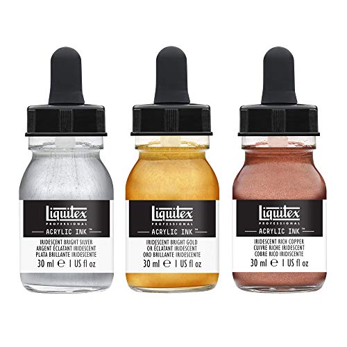 LIQUITEX Pintura acrílica, Color:, Iridiscentes, 3 x 30 mL