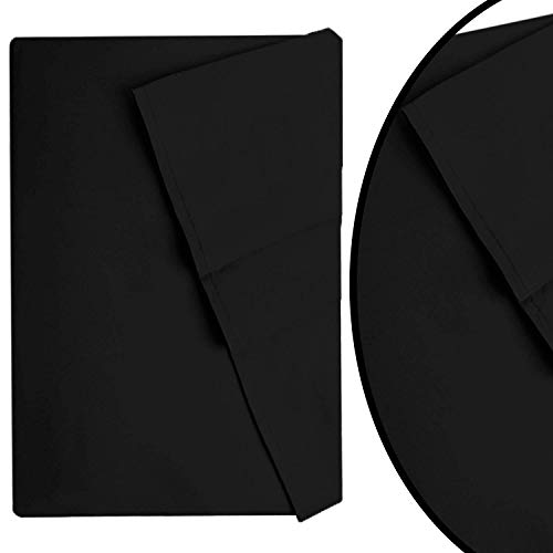 Lirex Sábana Encimera, [Versión revisada] Tamaño King Hoja Plana de Microfibra Extra Suave, Lavable a Máquina sin Arrugas, Transpirable - Negro