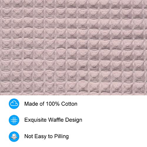 Lirex Toallas de Cocina, 6 Piezas Premium Suave Absorbente Rápido Waffle Weave Paño de Cocina de Algodón 100% Cocina Paños de Cocina Toallas de té Toallas, Lavable a Máquina - Rosado