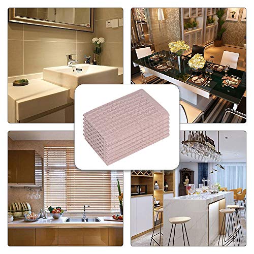 Lirex Toallas de Cocina, 6 Piezas Premium Suave Absorbente Rápido Waffle Weave Paño de Cocina de Algodón 100% Cocina Paños de Cocina Toallas de té Toallas, Lavable a Máquina - Rosado