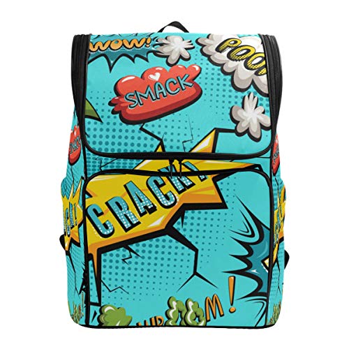 LISNIANY Mochilas Escolares,Vector de Patrones sin Fisuras Bocadillo de diálogo cómico,Mochilas,Bolsas para computadora,Bolsas Viaje para Estudiantes