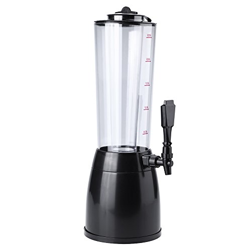 Liukouu Dispensador de Bebidas 2.5L Máquina dispensadora de Cerveza Tubo de Hielo con cámara de Hielo extraíble para Servir Whisky/Licor/Cerveza/Jugo de Agua(Negro)