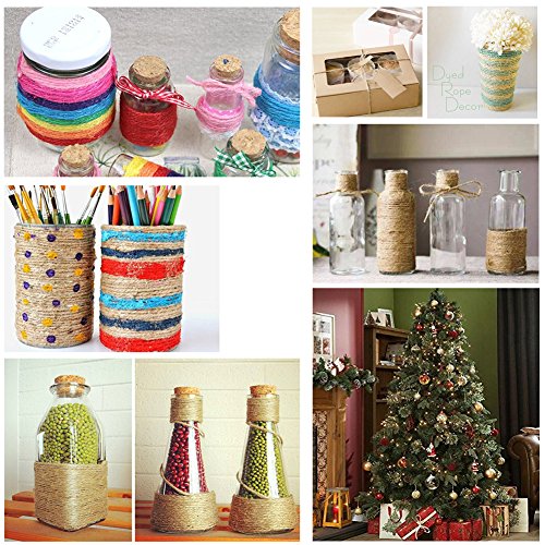 LIVEHITOP 200m Natural Cuerda de Yute, Verde Cordel de Cáñamo con 20 Clips para Jardinería Fotos Floristería Regalos Manualidades Decoración (2x100m)