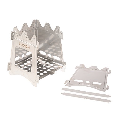 Lixada Estufa de Leña Camping Portátil Ligero Compacto Hornillo Alcohol para Camping Trekking Mochilero BBQ Picnic
