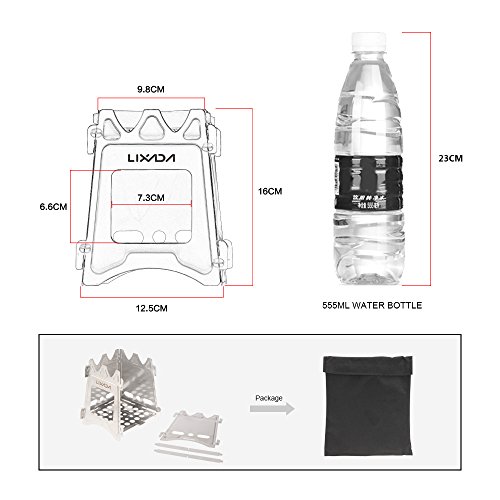 Lixada Estufa de Leña Camping Portátil Ligero Compacto Hornillo Alcohol para Camping Trekking Mochilero BBQ Picnic