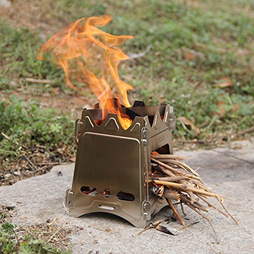 Lixada Estufa de Leña Camping Portátil Ligero Compacto Hornillo Alcohol para Camping Trekking Mochilero BBQ Picnic