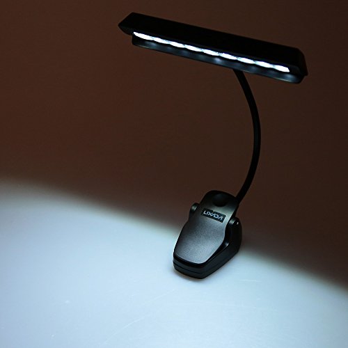 Lixada Lámpara de escritorio Luz de Partitura musical Luces de Leyendo con 9 LEDs para Orquesta Piano Dual estar clips flexible portátil