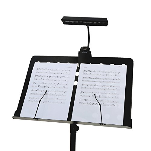Lixada Lámpara de escritorio Luz de Partitura musical Luces de Leyendo con 9 LEDs para Orquesta Piano Dual estar clips flexible portátil