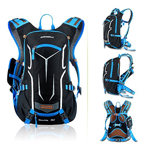 Lixada Mochila de Ciclismo Impermeable 18L Unisexo Respirable Ultraligero con Cubierta de Lluvia Mochila de Hombro Para Ciclismo Montañismo Viajes