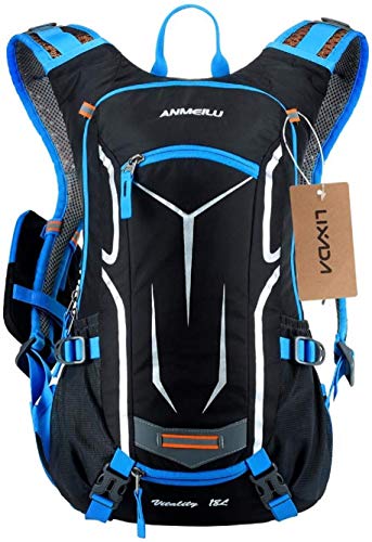 Lixada Mochila de Ciclismo Impermeable 18L Unisexo Respirable Ultraligero con Cubierta de Lluvia Mochila de Hombro Para Ciclismo Montañismo Viajes