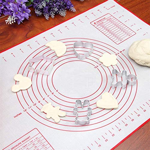 Liyalo Tapete para Hornear Estera de Silicona para Hornear Antiadherente Baking Mat con Medida Estera de Encimera para Pizza Hacer Fondant Pasteles, Incluye Raspador y Trapos de Cocina,60×40cm (Negro)