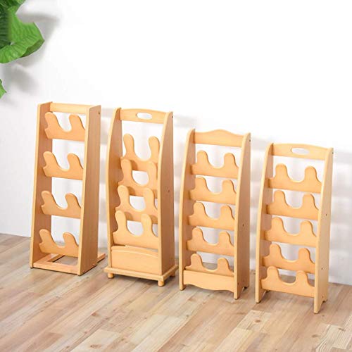 Liyong decoración del hogar multifunción madera maciza zapatos estante puerta de madera creativo moderno simple zapatillas y zapatillas simples hogar múltiples capas de madera, B HLSJ (tamaño: C)