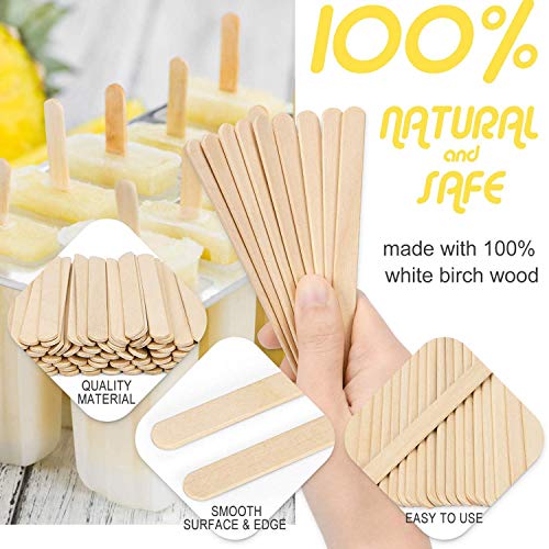 LIZHIGE 300 pcs Palos de Madera Natural Palos de Helado de Madera Natural Material para DIY Bricolaje Artesanía Juguetes creativos Hechos a Mano para niños