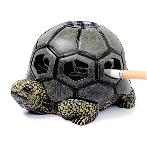 LIZHIOO 1pcs Creativo Resina Tortuga Cenicero, Cenicero Personalizada Artesanía Ornamento, Conveniente for El Novio Del Ministerio Del Interior Al Aire Libre Regalo La Decoración Del Hogar