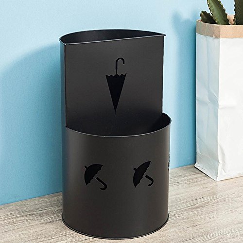 LJHA yusanjia Paragüero/Hierro/Paraguas Cubo de Almacenamiento/Multifuncional Paraguas del Soporte del hogar (32 * 50 cm) paragüeros Grandes (Color : Negro)