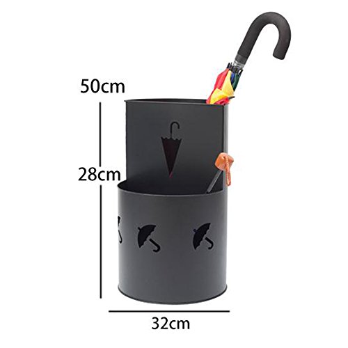 LJHA yusanjia Paragüero/Hierro/Paraguas Cubo de Almacenamiento/Multifuncional Paraguas del Soporte del hogar (32 * 50 cm) paragüeros Grandes (Color : Negro)
