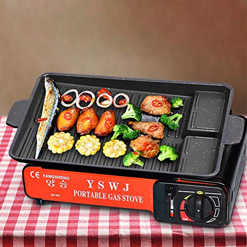 LJTT Piedra médica Barbacoa Parrilla para freír Sartén Rectángulo Parrilla Antiadherente Utensilios de Cocina Bandeja de Barbacoa Coreana Placa de Barbacoa - Negro
