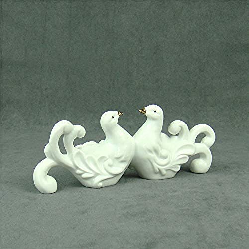 LJXLXY Decoración Manualidades Estatua Porcelana Paloma Pareja cerámica Paloma Pareja Regalo
