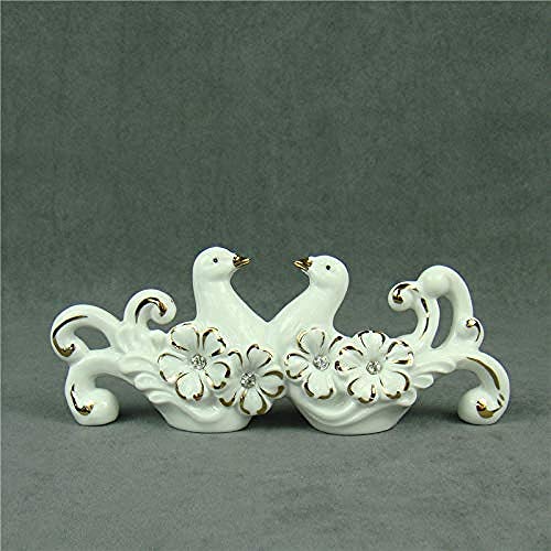 LJXLXY Decoración Manualidades Estatua Porcelana Paloma Pareja cerámica Paloma Pareja Regalo