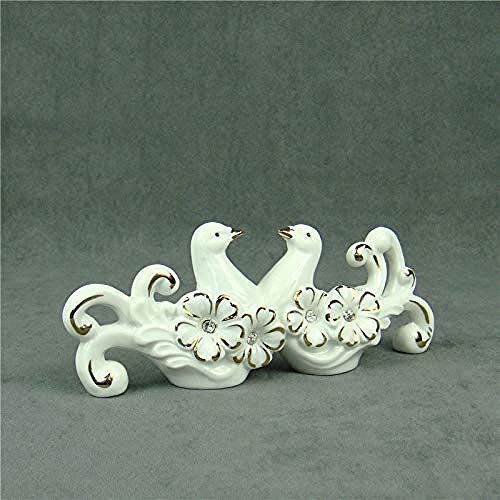 LJXLXY Decoración Manualidades Estatua Porcelana Paloma Pareja cerámica Paloma Pareja Regalo