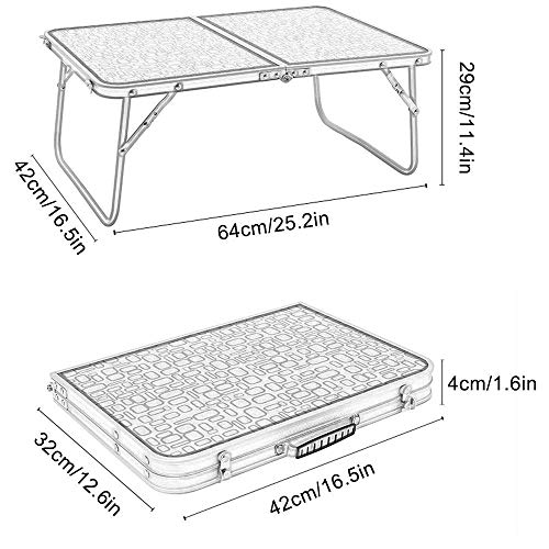 LJYY Mesa de Camping Plegable Ligera para Exteriores con asa, Mesa Baja Plegable Multifuncional portátil para usuarios domésticos, Mesa de Cama, Mesa Plegable para Exteriores de Escritorio plegab