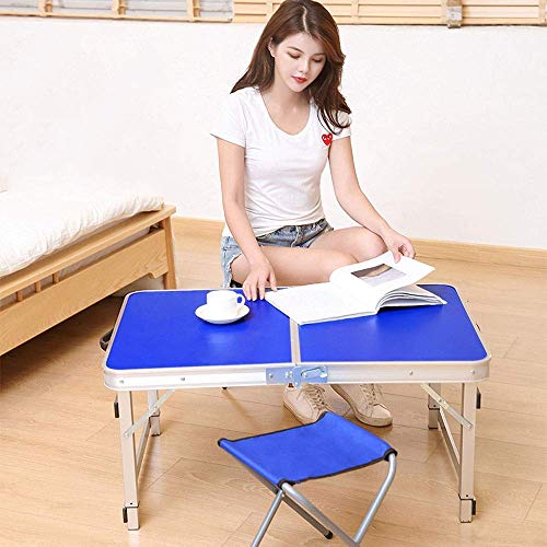 LJYY Mesa Plegable a la Mitad con Altura Ajustable, Mesa Plegable para Uso en Interiores al Aire Libre, Mesa Plegable portátil para Acampar para Picnic, Barbacoa, Viajes en la Playa, Mesa plegabl