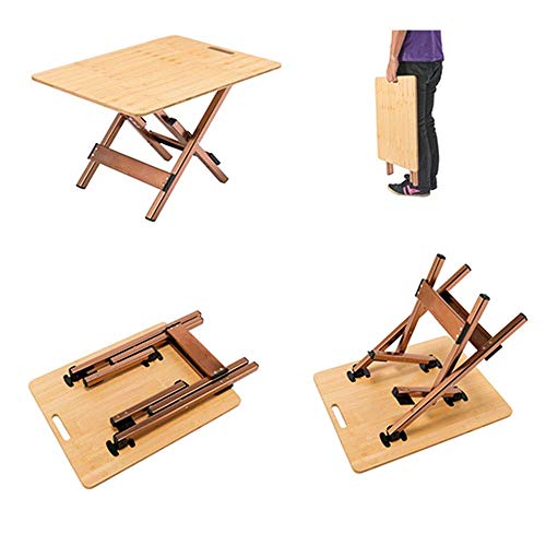 LJYY Mesa Plegable de bambú para Picnic y Barbacoa para Exteriores, Mesa portátil de Madera Maciza para Uso doméstico, Mini Mesa Baja Plegable para Exteriores, Mesa Plegable para Exteriores