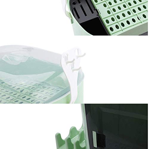 LJYY Vajilla de Cocina Cajas de Almacenamiento Estantes Platos Platos Rejilla de Drenaje Caja de Almacenamiento con Tapa Estante de Almacenamiento de plástico para el hogar Armario (Color: Blanco