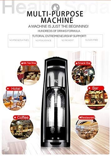 LKNJLL Espumoso Fabricante del Agua, Manual Comercial Sifón Burbuja de Agua sodas máquina 1.5L (Color : Black)