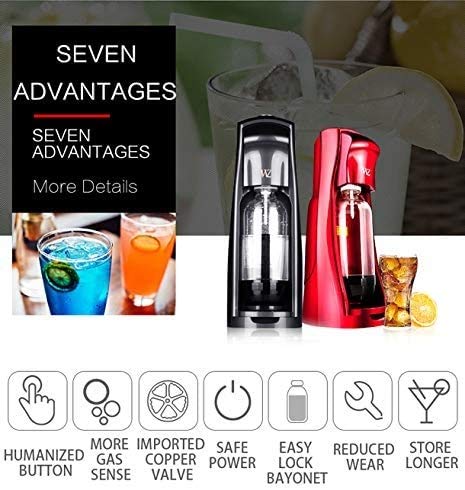 LKNJLL Espumoso Fabricante del Agua, Manual Comercial Sifón Burbuja de Agua sodas máquina 1.5L (Color : Black)