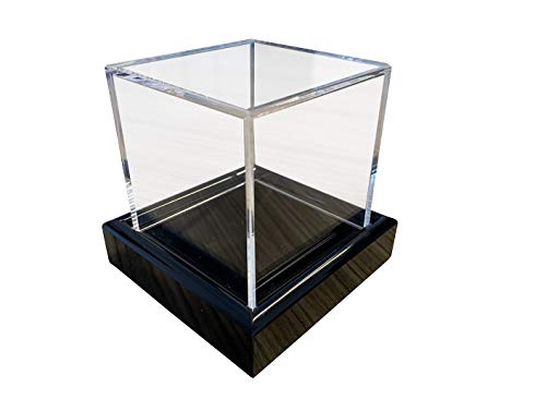 LL-Golf Pequeño Universal acrílico Vitrina 6 x 6 x 6 cm/Showcase/Display Case/Vitrina con Terciopelo Negro por Ejemplo para Joyas, Figuras, Modelos, Minerales, Piedras, Medalla, Moneda