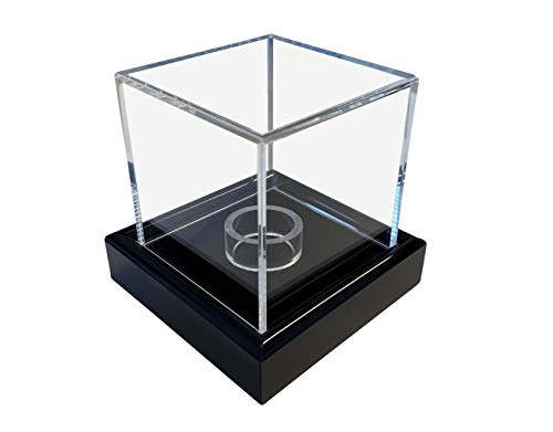 LL-Golf Pequeño Universal acrílico Vitrina 6 x 6 x 6 cm/Showcase/Display Case/Vitrina con Terciopelo Negro por Ejemplo para Joyas, Figuras, Modelos, Minerales, Piedras, Medalla, Moneda